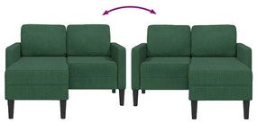 Sofá 2 lugares com Chaise em L 125 cm linho verde selva