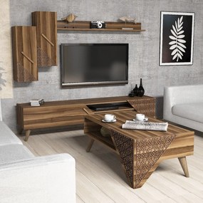 ****  
Conjunto de Mobiliário de Sala de Estar Beril – Nogueira – TV 1