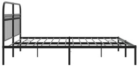 Estrutura de cama com cabeceira 183x203 cm metal preto