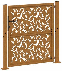 Portão de jardim 105x105 cm design de folha de aço resistente
