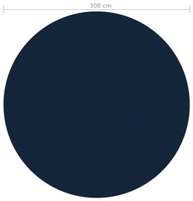 Película p/ piscina PE solar flutuante 300 cm preto e azul
