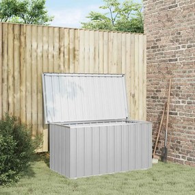 Caixa de arrumação para jardim 129x67x65 cm cinzento