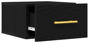 Criado-mudo Wall-Mounted Carvalho Preto 35x35x20 cm