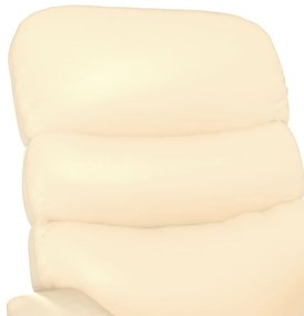 Poltrona reclinável couro artificial cor creme