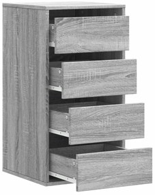 Cómoda com  4 Gavetas - 40x41x76 cm - derivados de madeira - cinzento