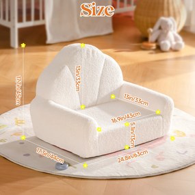 Sofá infantil para crianças Branco