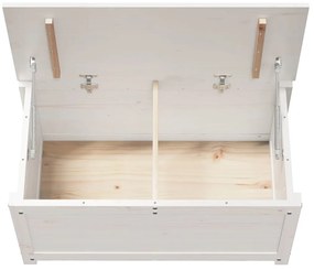 Caixa de arrumação 80x40x45,5 cm madeira de pinho maciça branco