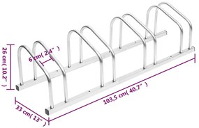 Suporte para 4 bicicletas aço galvanizado