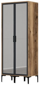 Roupeiro Kumsal RR – Nogueira e Antracite – 80x47,5x201,4 cm