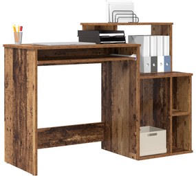 Mesa com Armazenamento Madeira Envelhecida 120.5x44x88.5 cm Derivados