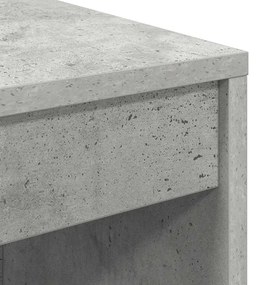 Mesa com Armazenamento Cinza Betão Madeira de Engenharia