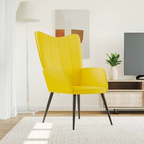 vidaXL Cadeira de descanso tecido amarelo mostarda