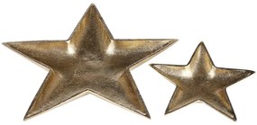 Conjunto de 2 bandejas decorativas em metal dourado BANTEN Beliani