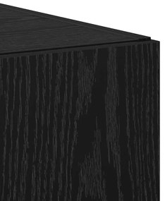 Aparador Carvalho Preto 45x42.5x185 cm Madeira Engenheirada