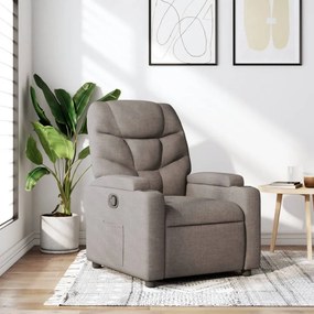 vidaXL Poltrona reclinável tecido cinzento-acastanhado