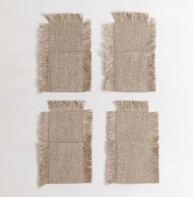 Pack De 4 Capas Para Talheres Aratz Marrón Arena - Sklum