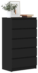 Armário de gavetas 60x36x103 cm derivados de madeira preto