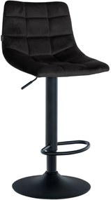 Conjunto de 2 bancos de bar Jerry em veludo com estrutura preta 87-108,5 x 43 x 46,5 cm Preto