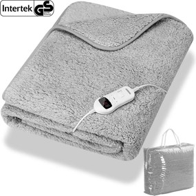 Manta aquecida em velo 180 x 130 cm Cinzento