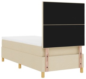 Cama Box Spring com Colchão Creme 80x200 cm Tecido