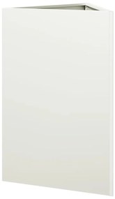 Vaso/floreira de jardim triangular 2 pcs 50x43x75 cm aço branco