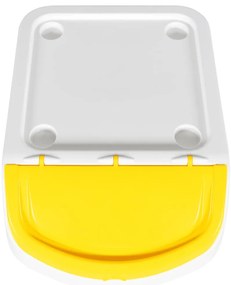 Caixotes do lixo com tampa empilháveis 3 pcs 78 L PP branco