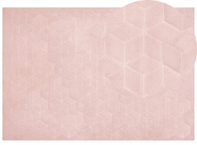 Tapete em pele sintética de coelho rosa 160 x 230 cm THATTA Beliani