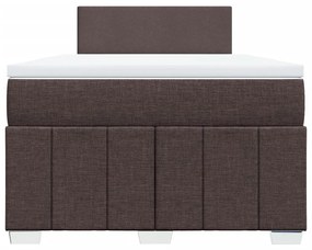 Cama boxspring com colchão 120x190 cm tecido castanho-escuro