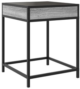 Mesa de cabeceira c/ LED Infinity 40x40x51 cm cinzento sonoma