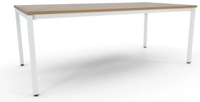 Mesas de Reuniões 2400x1200mm Alfa Branco/Carvalho Mediterrâneo