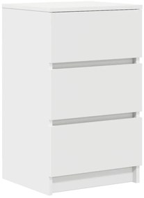 Mesas de cabeceira 3 gavetas 2 pcs 39x35x65cm branco