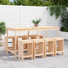 9 pcs conjunto de bar para jardim pinho maciço