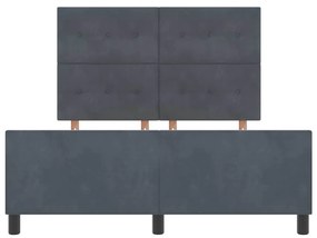 Cama vidaXL Cinza Escuro 160x200 cm Veludo