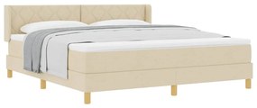 Cama Box Spring com Colchão em Tecido Creme, 180x200 cm