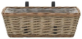 Floreira de varanda 2 pcs vime com revestimento a PE 40 cm