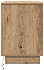 Camas de Cabeceira com LED 2 pcs Carvalho Artesanal 50x34,5x50 cm