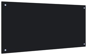 249491 vidaXL Painel anti-salpicos de cozinha 100x50 cm vidro temperado preto