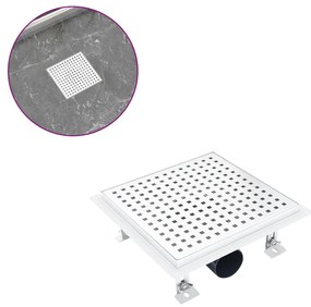 VidaXL Dreno de chuveiro 23x23 cm aço inoxidável