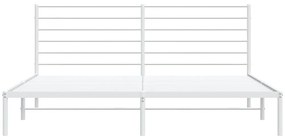 Estrutura de cama com cabeceira 193x203 cm metal branco