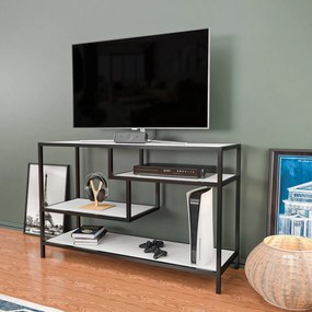 Móvel TV Robbins – Preto e Branco – 120 cm x 39 cm x 75 cm