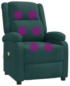 Poltrona de massagens tecido verde-escuro