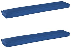 Almofadas de Palete para Banco 2 pcs Azul Royal 200x40x8 cm Tecido Oxf