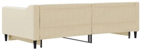 Sofá-cama com gavetão 100x200 cm tecido cor creme
