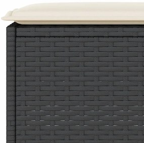 9 pcs conjunto de bar para jardim c/ almofadões vime PE preto