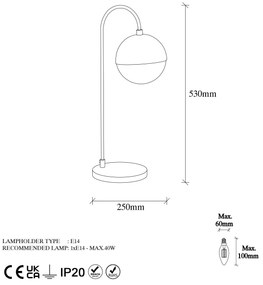 Candeeiro de Mesa Horn – Preto – 18 x 25 x 53 cm