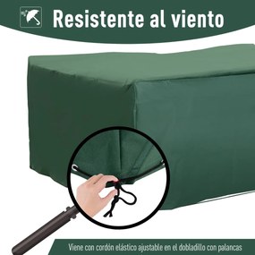 Capa Protetora para Móveis de Jardim 245x165x55cm com Tecido Impermeável Cobertura para Sofás e Mesas de Exterior Verde