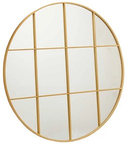 Espelho de Parede Redondo Dourado Metal (100 X 2,5 X 100 cm)