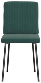 Cadeiras de jantar 4 pcs veludo verde-escuro