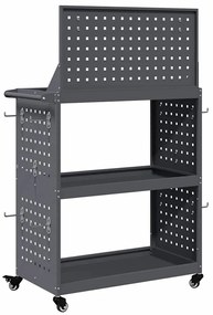 Carro de Ferramentas com prateleira com roda Antracite 65 x 35 x 111 c