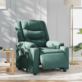 Poltrona elétrica reclinável tecido verde-escuro